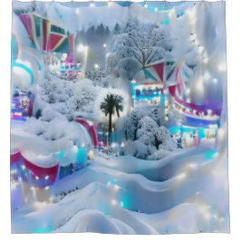 Cortina De Ducha Dreamy Winter Wonderland Lights