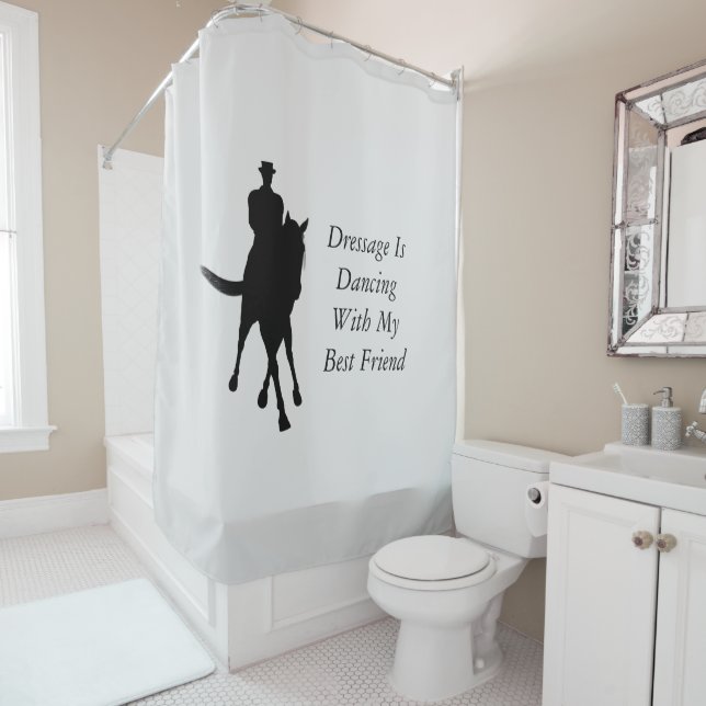 Cortina De Ducha Dressage es el baile del mejor amigo (In situ)
