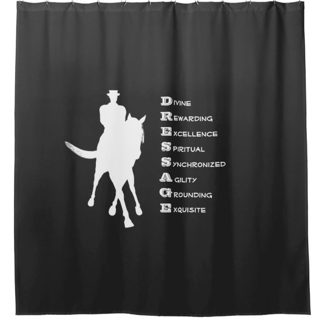 Cortina De Ducha Dressage is Horse Silhouette Dark  (Anverso)