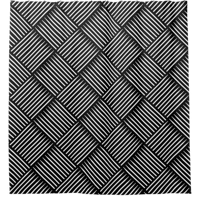 Cortina De Ducha Drum Crosshatch Black (Anverso)