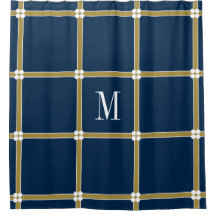 DUCHA ELEGANTE CURTAIN_GOLD/NAVY/WHITE