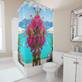 Cortina De Ducha "Ducha en Romance - Café Vibes y Belleza Jardín!