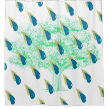 Duchas de lluvia azules y amarillas apagadas