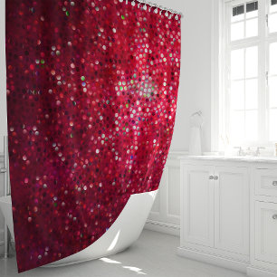 Cortina De Ducha Duchas Glam Glitter Rojo Brillante