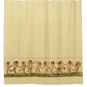 Cortina De Ducha Dulce del vintage que baila feliz ángeles de las