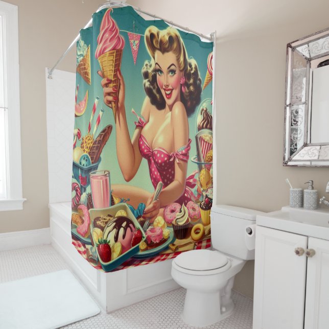 Cortina De Ducha Dulce Pin Up Retro (In situ)