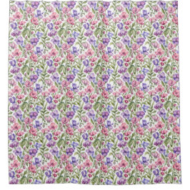 Cortina De Ducha Dulces rosados y violetas