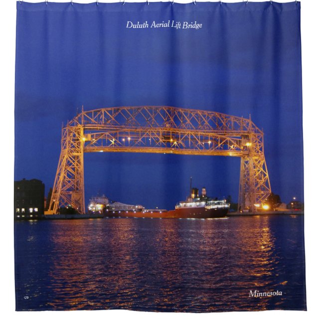 Cortina De Ducha Duluth Aerial Lift Bridge y John G. Munson (Anverso)