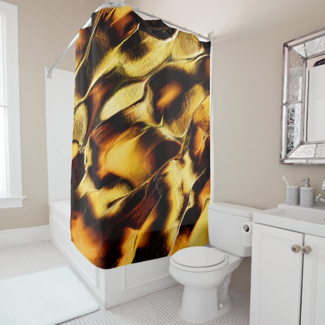 Cortina De Ducha Dunas raras quemaron naranja dorado (In situ)