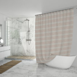 Cortina De Ducha Dusty Rosa Moderno Stripe Minimalista Boho