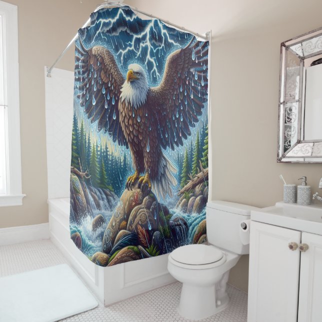 Cortina de ducha Eagle Art (In situ)