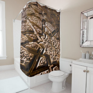 Cortina De Ducha Earthy Brown Stars