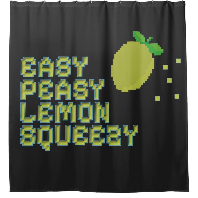 Cortina de Ducha Easy Peasy Lemon Squeezy - Negra (Anverso)