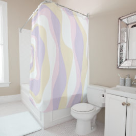 Cortina De Ducha Ebb y Flow 4 - Rosa Pastel, Amarillo y Púrpura