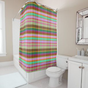 Cortina De Ducha ECF de Plaid Exótico