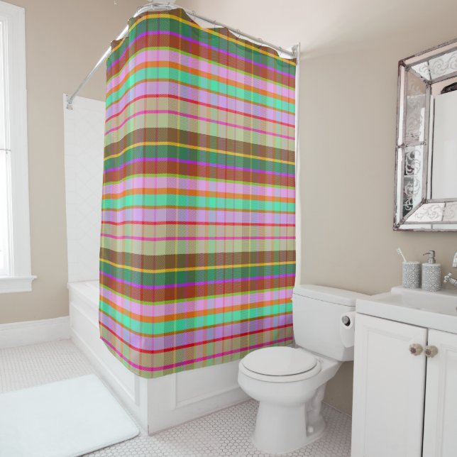 Cortina De Ducha ECF de Plaid Exótico (In situ)