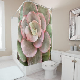 Cortina De Ducha Echeveria Cactus Suculento Pintura Acrílica