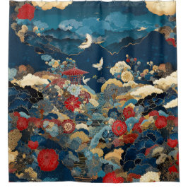 Cortina De Ducha Ecos de arte de baño de lujo de Japón