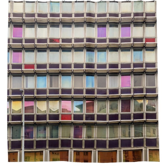 Cortina De Ducha Edificio colorido (Anverso)