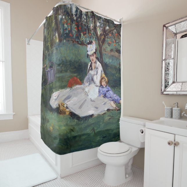 Cortina De Ducha Edouard Manet - La familia Monet en su jardín (In situ)