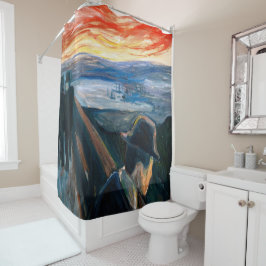 Cortina De Ducha Edvard Munch - Sick Mood at Sunset, desesperación