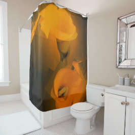 Cortina De Ducha Efecto Calla Lily Warm Yellow Cubist