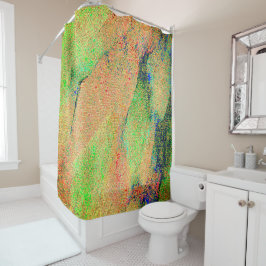 Cortina De Ducha Efecto de cuero arrugado, pintura desgastada verde