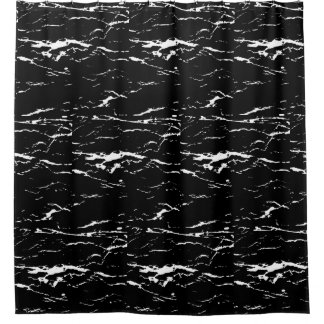 Cortina De Ducha Efecto veteado blanco y negro