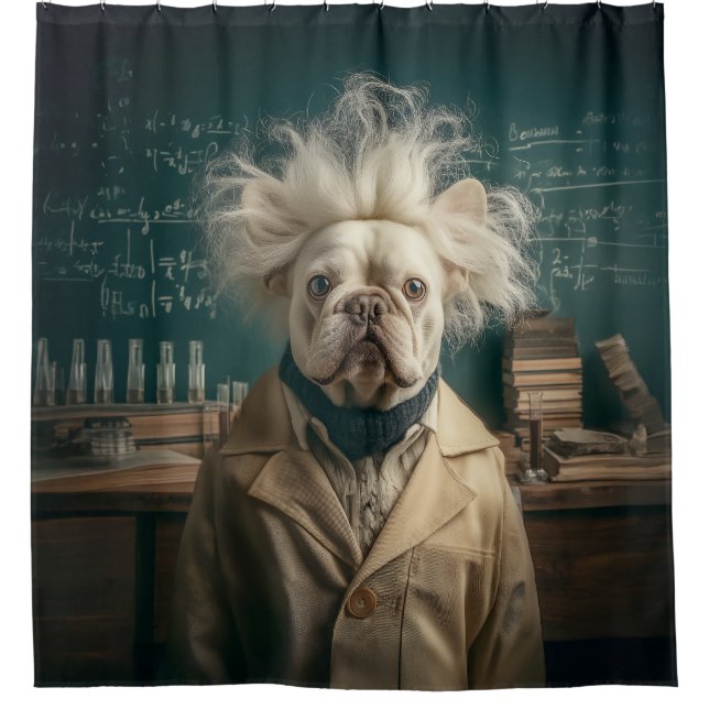 Cortina De Ducha Einstein Pup en Lab Coat (Anverso)