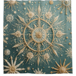 Cortina De Ducha El abrazo dorado del invierno: una serenata de cop