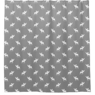 Cortina De Ducha El alce siluetea gris del modelo