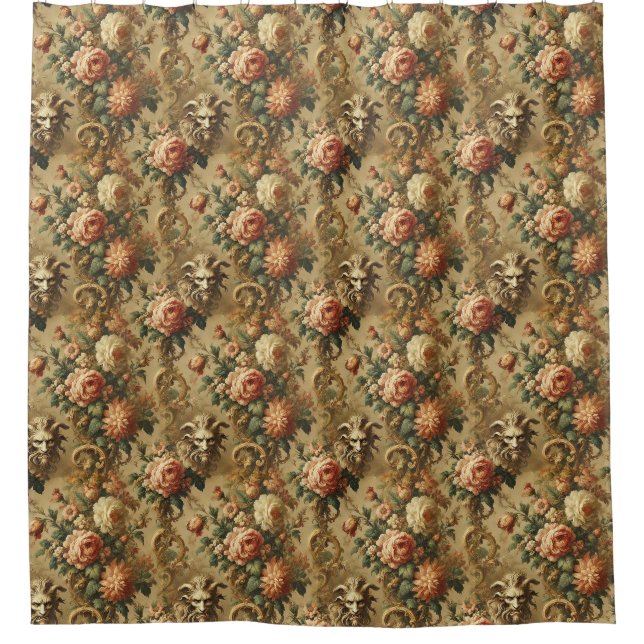 Cortina De Ducha El amigo dorado - Diseño gótico victoriano (Anverso)