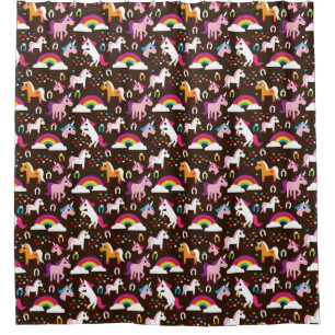 Cortina De Ducha el arco iris del unicornio embroma el caballo del
