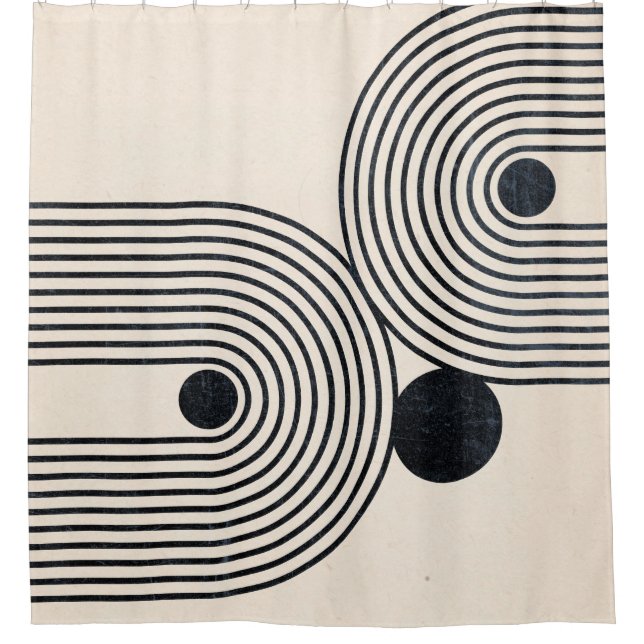 Cortina De Ducha El arco iris moderno a mediados del siglo (Anverso)