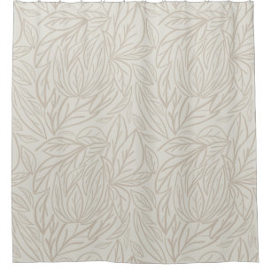 Cortina De Ducha El arte de la línea japonesa deja un beige neutro 