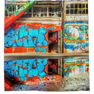 Cortina De Ducha El arte urbano de la pintada perdió la ducha
