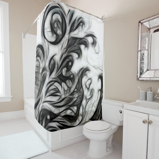 Cortina De Ducha El brillante inverso floral (In situ)