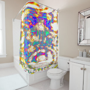Cortina De Ducha El cuarto de baño de la tarjeta Justice Tarot