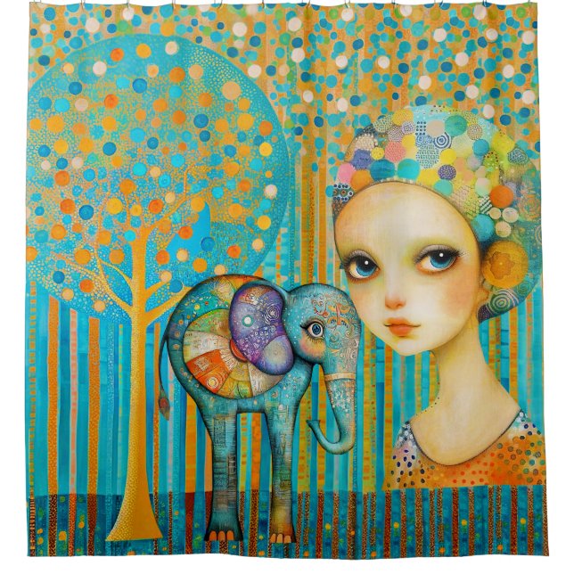 Cortina De Ducha El encanto del elefante (Anverso)