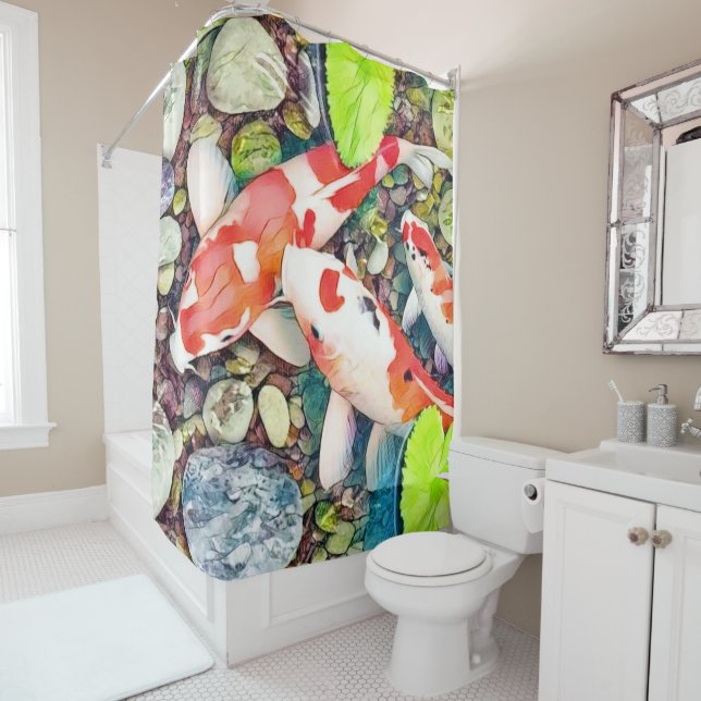 Cortina De Ducha El estanque de Koi (In situ)