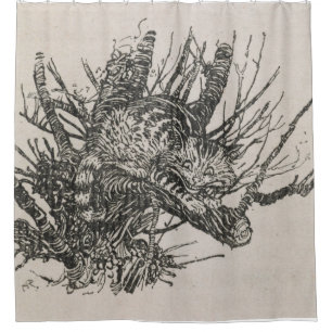 Cortina De Ducha El gato de Cheshire en un árbol Arthur Rackham