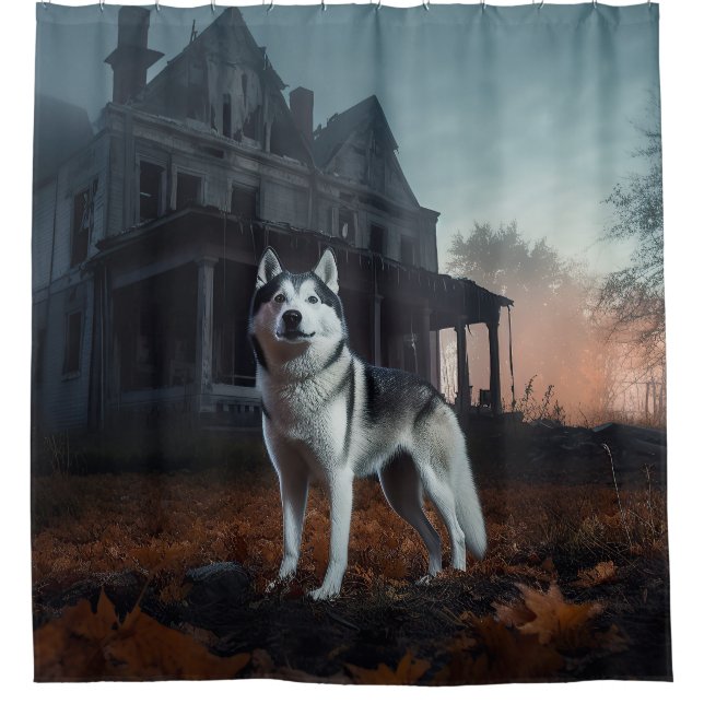 Cortina De Ducha El Husky Halloween Siberian asuy (Anverso)