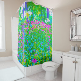 Cortina De Ducha El impresionante paisaje del jardín azul Aqua