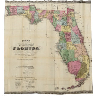 Cortina De Ducha El nuevo mapa Drew's del estado de la Florida