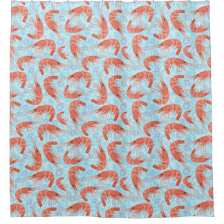 Cortina De Ducha El océano coralino de la gamba del camarón