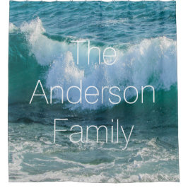 Cortina De Ducha El océano náutico del mar impresionante de la onda