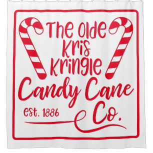Cortina De Ducha El Olde Kris Kringle Candy Cane Co Est 1886