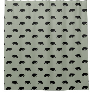 Cortina De Ducha El oso negro siluetea el modelo