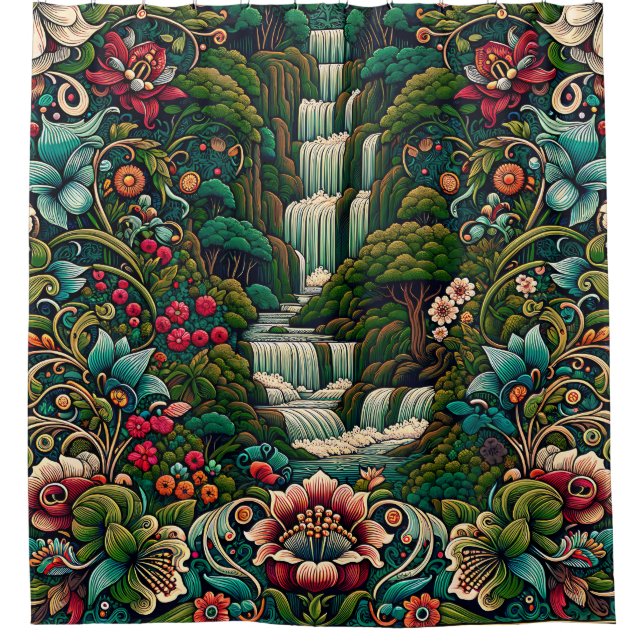 Cortina De Ducha "El paraíso de las cataratas exóticas" (Anverso)