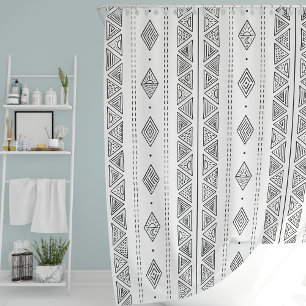 Cortina De Ducha El trapo blanco y negro inspira la etnia tribal